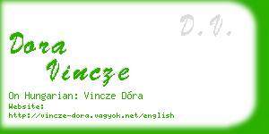 dora vincze business card